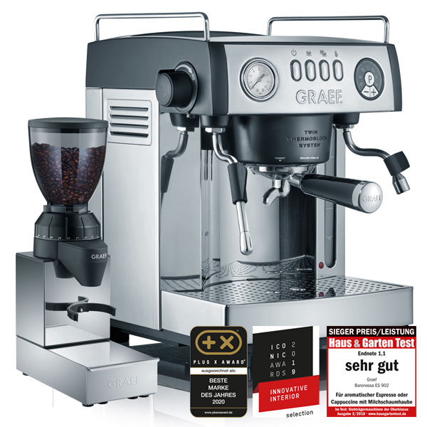 Baronessa Siebträger-Espressomaschine 902 Barbaras Graef + SET - ES CM Kaffeemühle 850 Welt